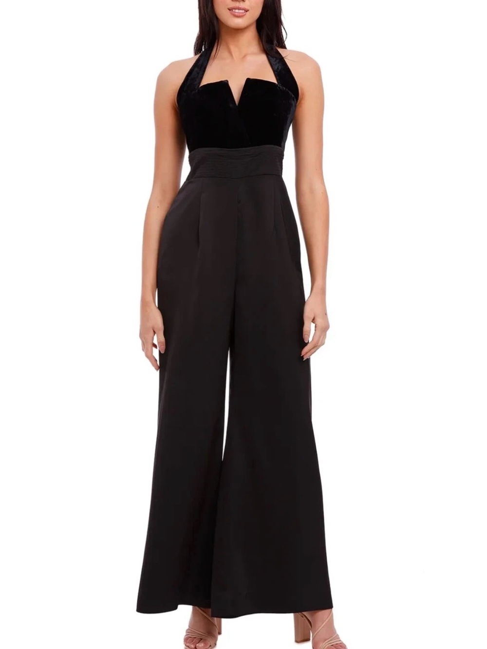JILL JILLSTUART Jumpsuit Black Velvet Halter Neck Sz 2